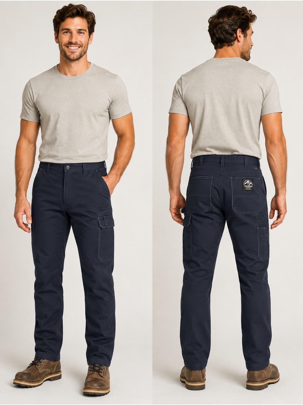 Colorado Clothing Men's 32x34 Stretch Canvas Work Pants Utility Pockets Navy